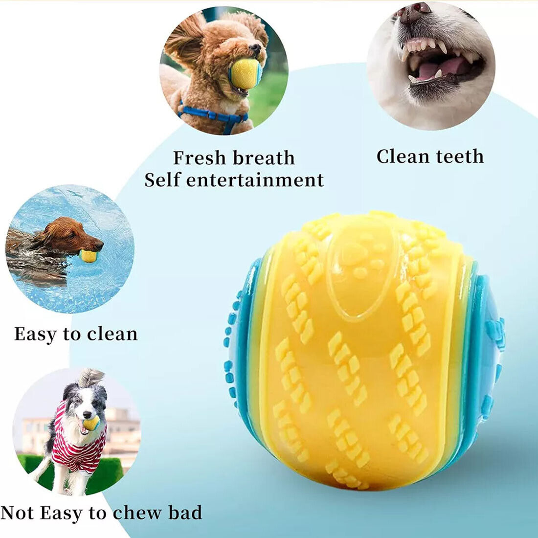 8 PCS Scooby-Doo Durable Squeaky Set Of Dog Balls For Teeth Cleaning Interactive